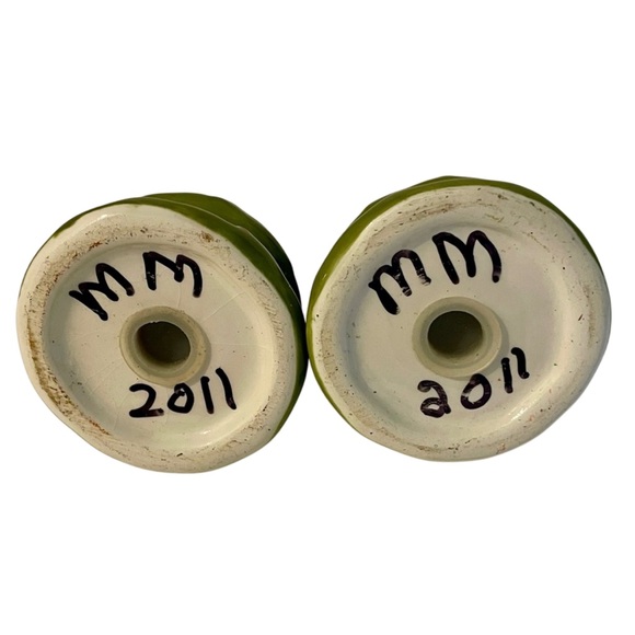 Hand Made Christmas Tree Salt And Pepper Shakers 3” Tall Christmas Tableware - Picture 4 of 5